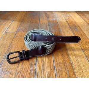 Men's Tan Braided Stretch Belt w/Dark Brown Leather Trim sz 3XL